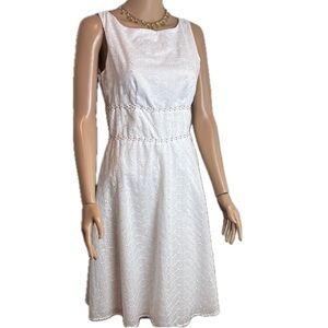 Easter Dress Elegant White Sleeveless Eyelet Material (2 available size 5 & 7)